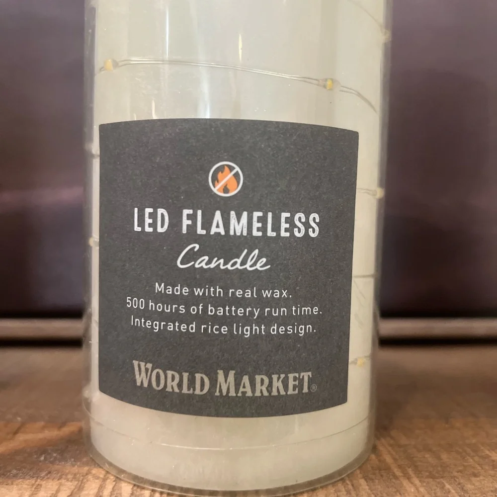 3 World Market LED Flameless Candle Rice Lights